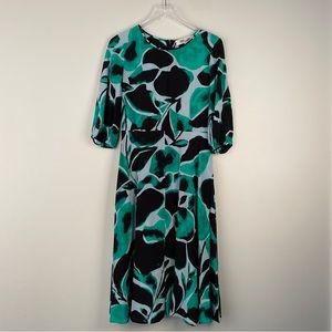 Diane Von Furstenberg Silk Midi Dress Size 6 Bliss Printed Silk Crepe De Chine